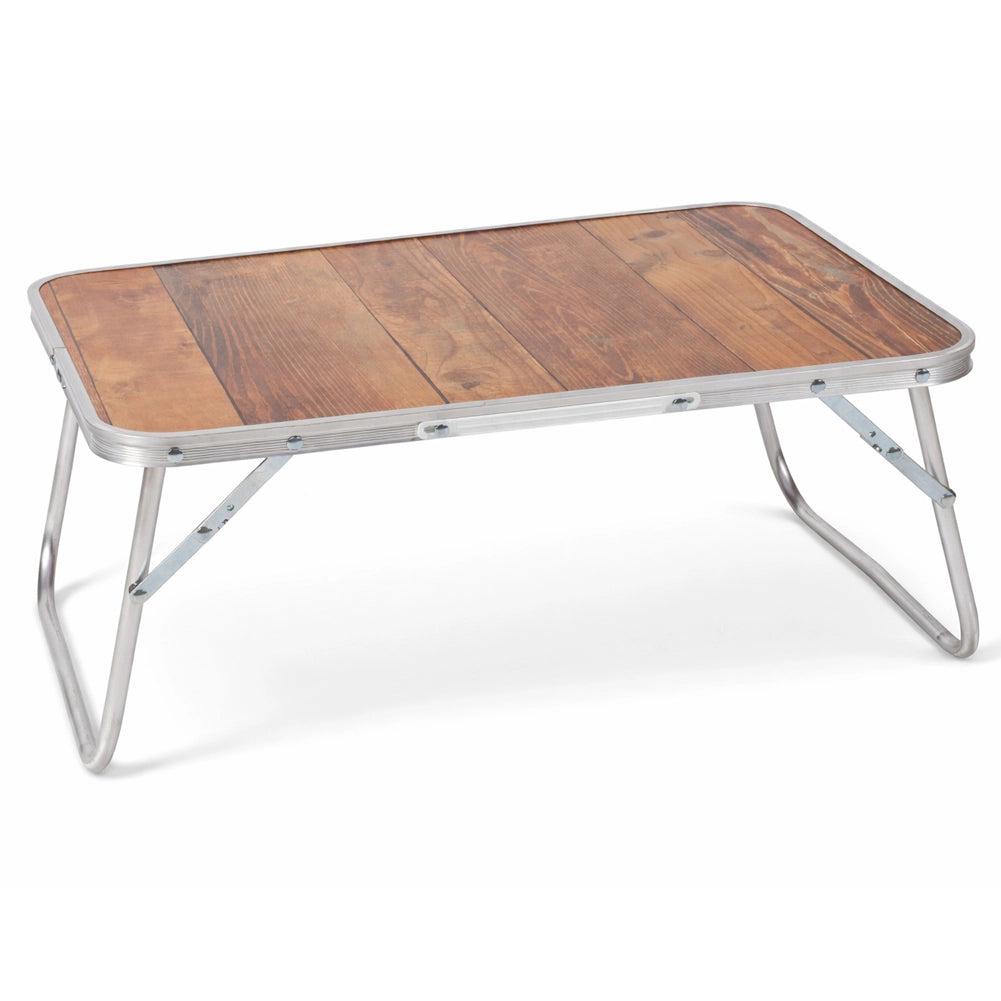 Tavolo Vassoio Pieghevole in Alluminio e MDF Tavolino per Divano Letto 60x40x25cm