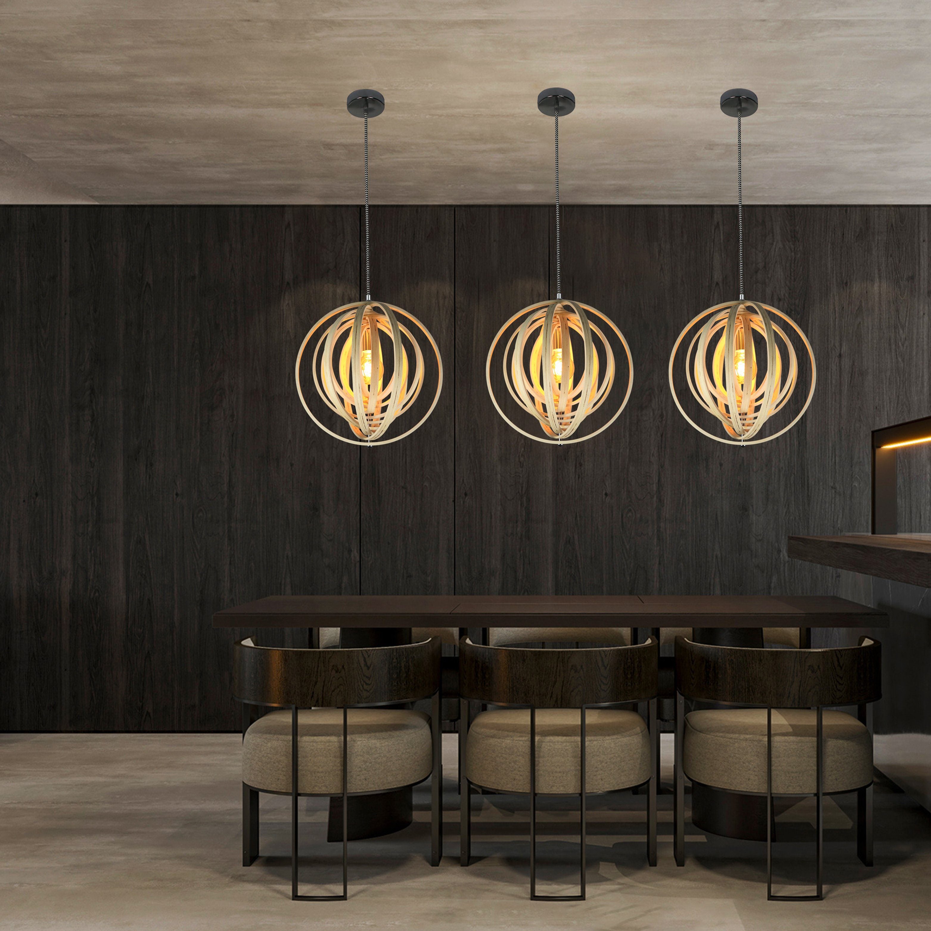 Lampada a sospensione ZMH a sospensione Flame regolabile in altezza E27