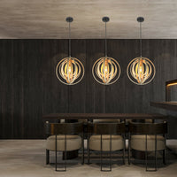 Lampada a sospensione ZMH a sospensione Flame regolabile in altezza E27