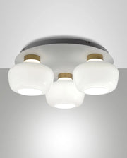 Plafoniera LED Kino Ø50cm 36W 3900lm 3000K Dimmerabile a step, Struttura in metallo e vetro borosilicato Bianco, Classe 1, IP20 - Kino