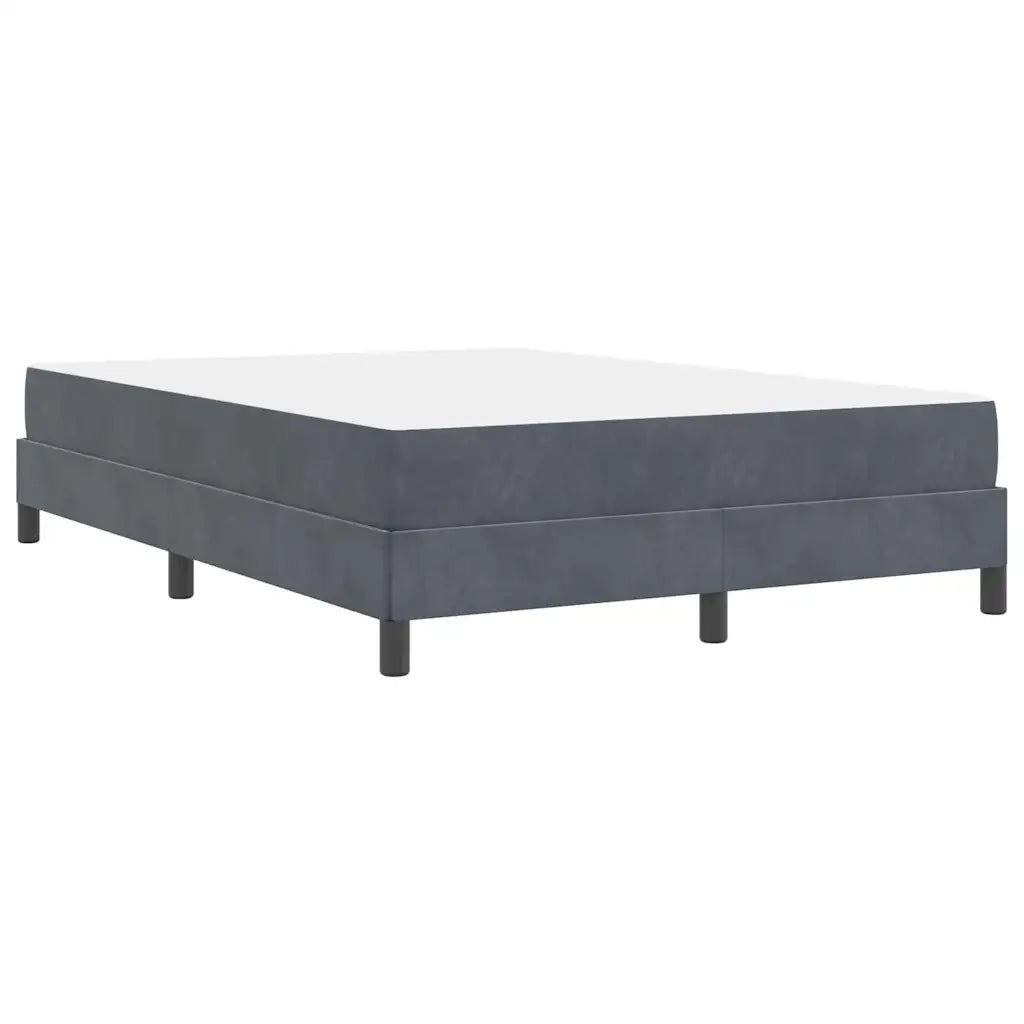 Letto a molle con materasso Grigio scuro 160 x 220 cm Tessuto
