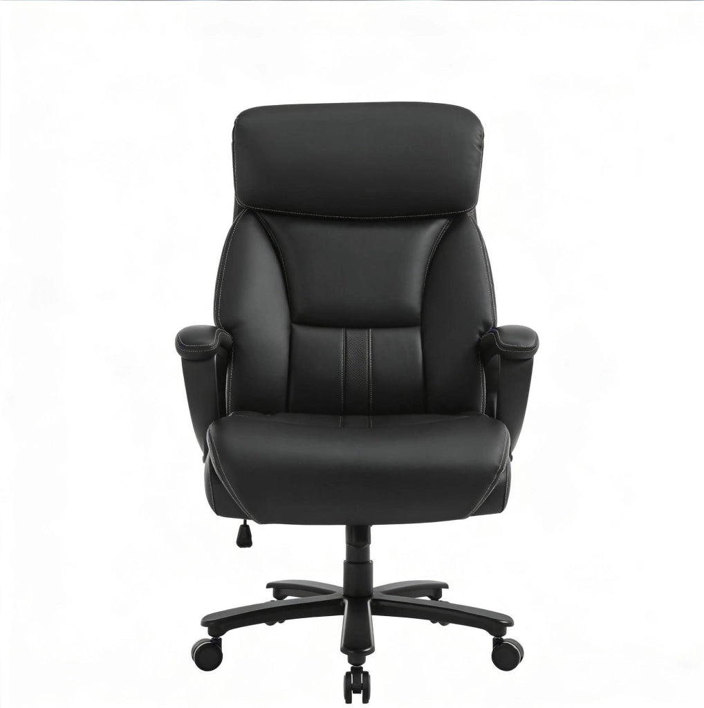 Sedia da ufficio ergonomica nera con supporto lombare