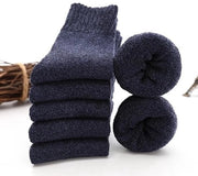 5 Pair di calze caldi per uomini, calze termiche in pile soffici - regalo di Natale per uomini, misure 37-45, Blu