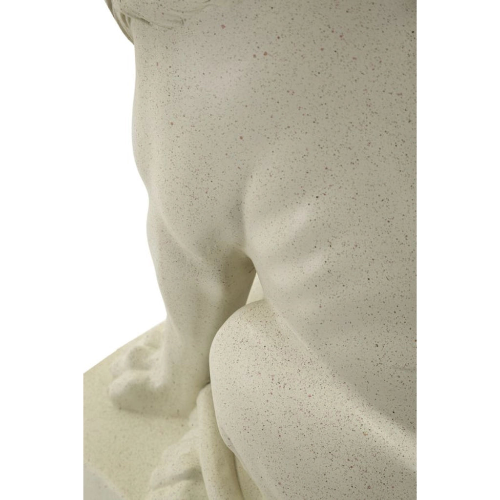 Scultura Leone 3, Beige, Poliresina, 17,5x25x40 cm