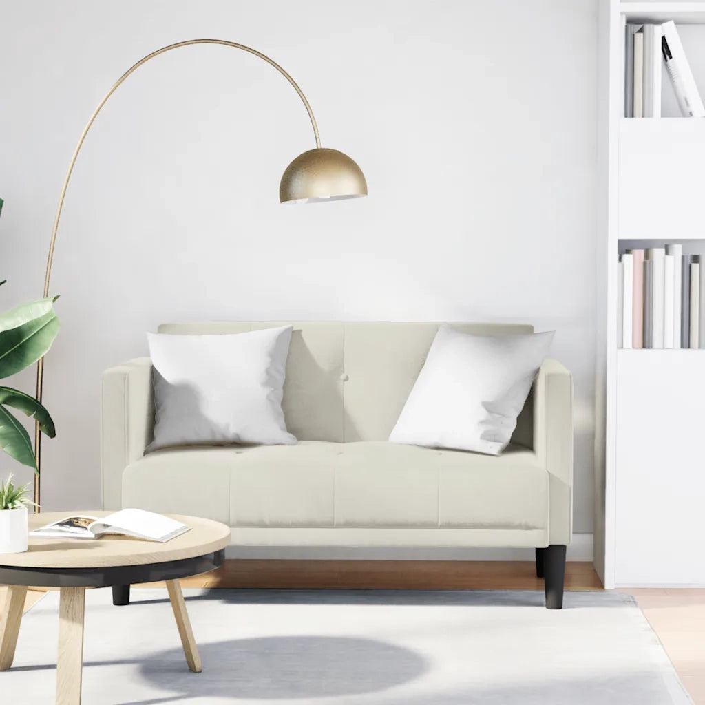 Divano | Divano da soggiorno | Sofa Divanetto Crema 111 cm in Velluto