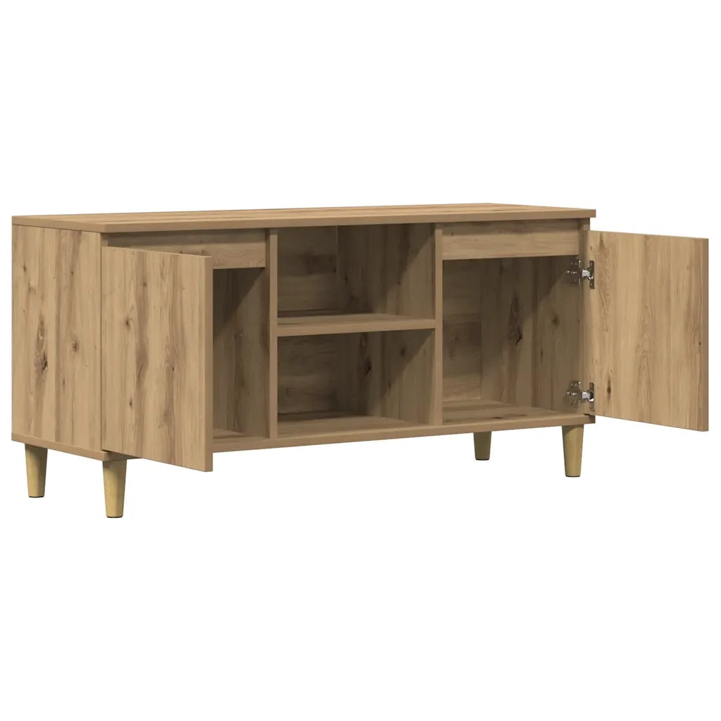 Mobile TV Rovere Artigianale 102x35x50 cm in Legno Multistrato 856429