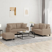 vidaXL Set di Divani 3 pz con Cuscini Cappuccino in Similpelle