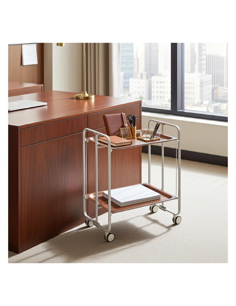 Carrello da cucina pieghevole grigio con ruote BAUHAUS 2 ripiani