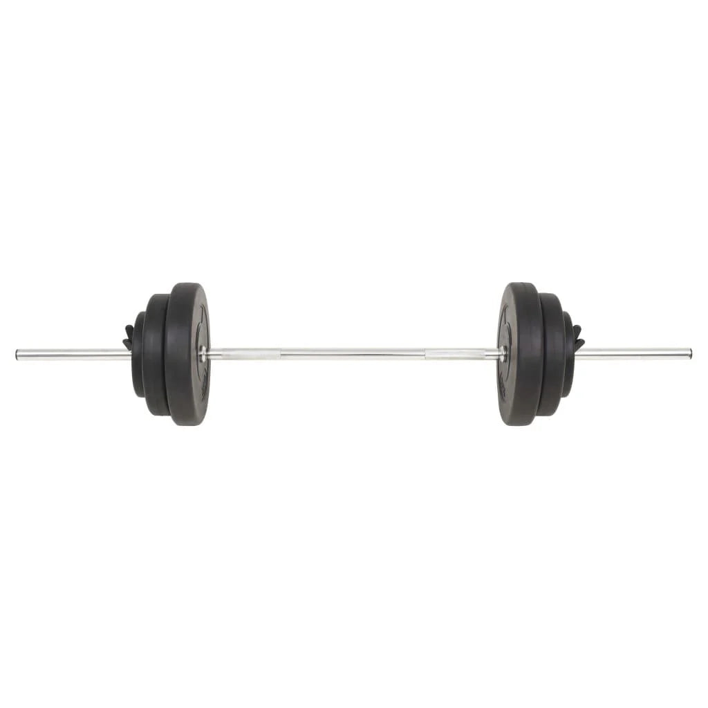 Set di bilancieri lunghi da 30 kg per fitness e bodybuilding nero 02_0000742