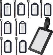 Etichette per valigie - 8 pezzi - Plastica - Etichette per valigie - Etichette per valigie - Nero - Accessorio di viaggio - Etichetta di nome - Accessorio di viaggio - Etichetta per valigie per valigie - 8.5*5cm