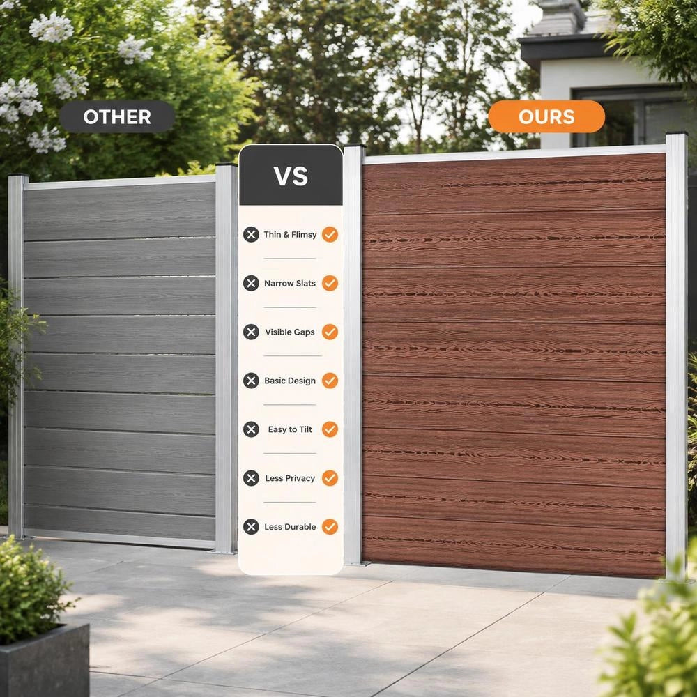 Fence Element WPC 180x146 Cm Brown