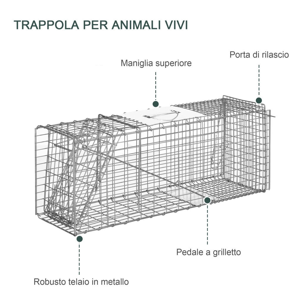 Gabbia per Animali Pieghevole in Acciaio ¨C zephmum ¨C Argento 81x26x34.5cm