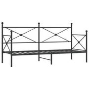 Letto singolo | Letto per adulti | Dormeuse senza Materasso Nero 80x200 cm in Acciaio