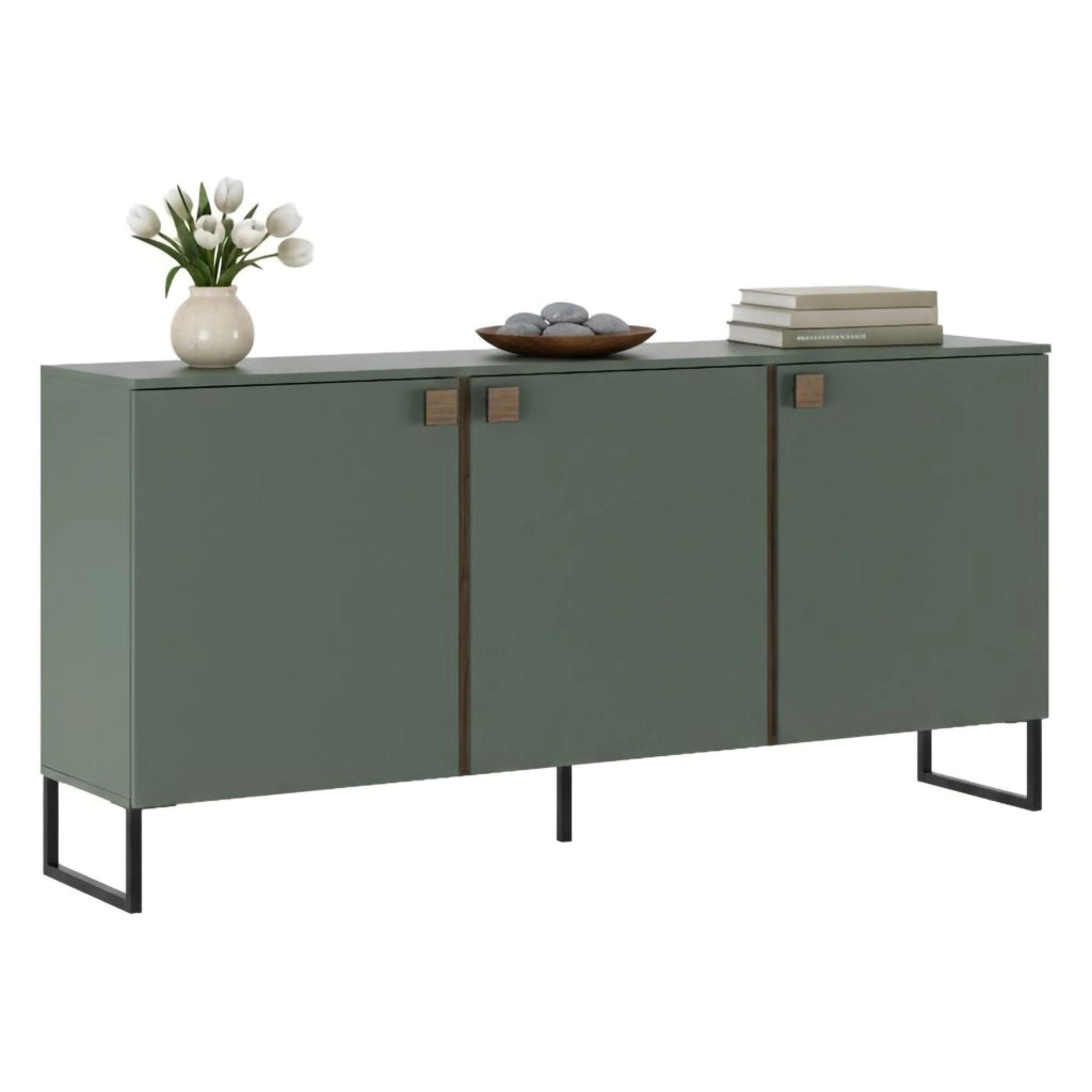 Madia Carvico, Credenza 3 Ripiani, 184x40x86h cm Verde