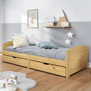 Dormeuse 2 Cassetti 90x200 cm Legno Massello Pino IRUN 3185207