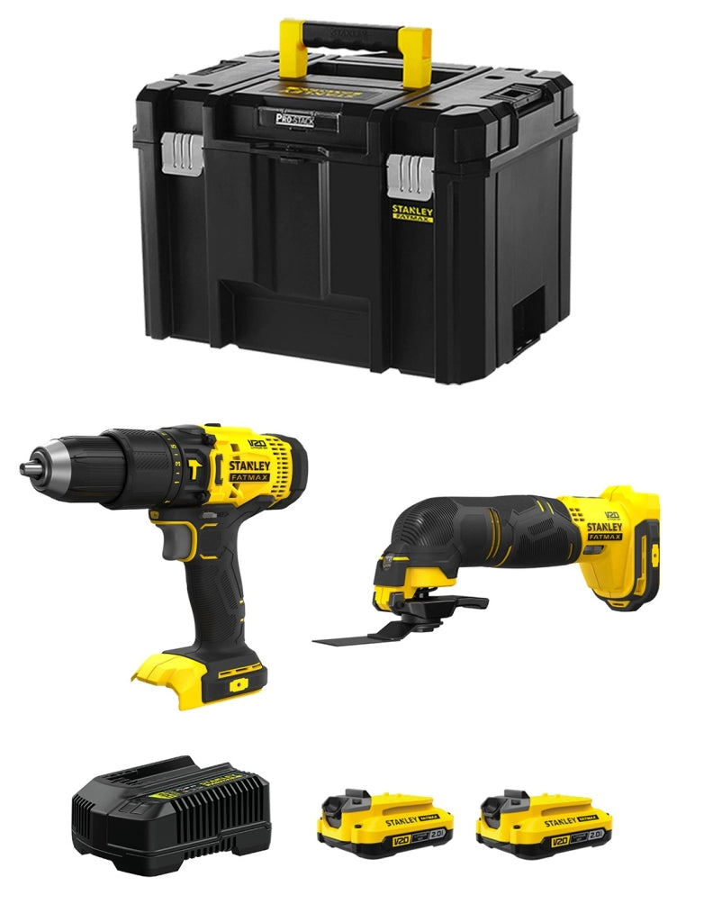 STANLEY FatMax Kit SVK206 (SFMCD711 + SFMCE500 + 2 x 2,0 Ah + Caricabatteria + TSTAK VI)
