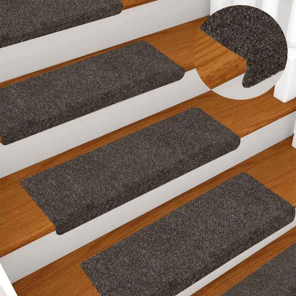 vidaXL Tappetini per scale autoadesivi 30 pz 65x21x4 cm Antracite Bordo rettangolare