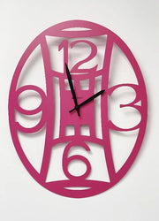 Orologio da Parete in metallo numeri ovale Magenta 48 x 38 cm