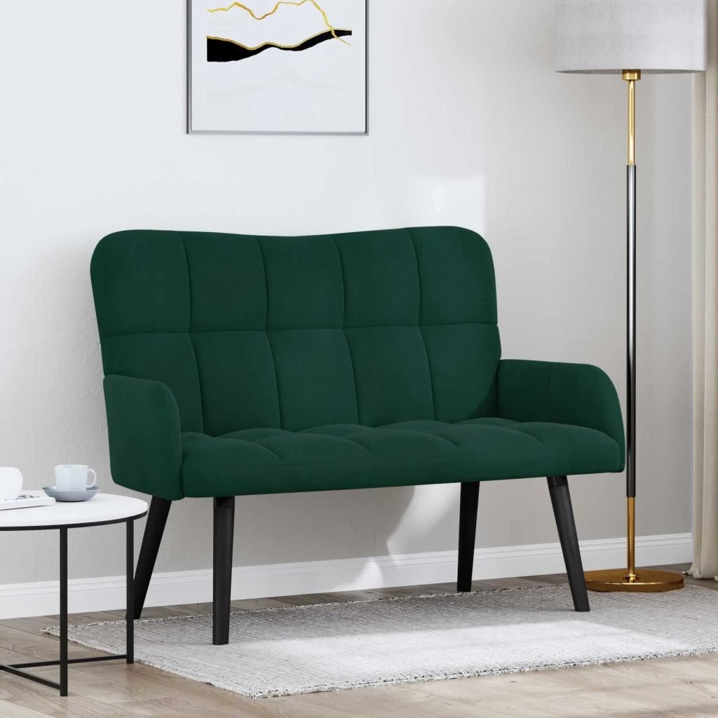 Sofa a Due Posti Verde Scuro 115 x 61 x 87 cm Velluto 42028942