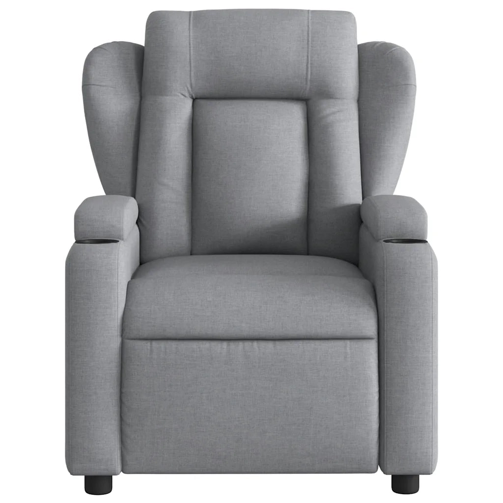 Poltrona | Sedia Relax Elettrica Reclinabile Grigio Chiaro in Tessuto