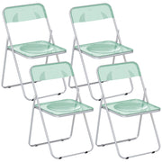 Set 4 Sedie Pieghevoli 47x48x75 cm in Acrilico Trasparenti Verde