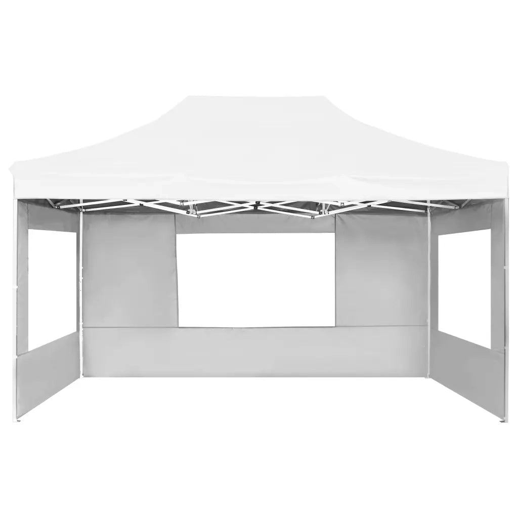 Gazebo Professionale Pieghevole Alluminio Pareti 4,5x3m Bianco 45500