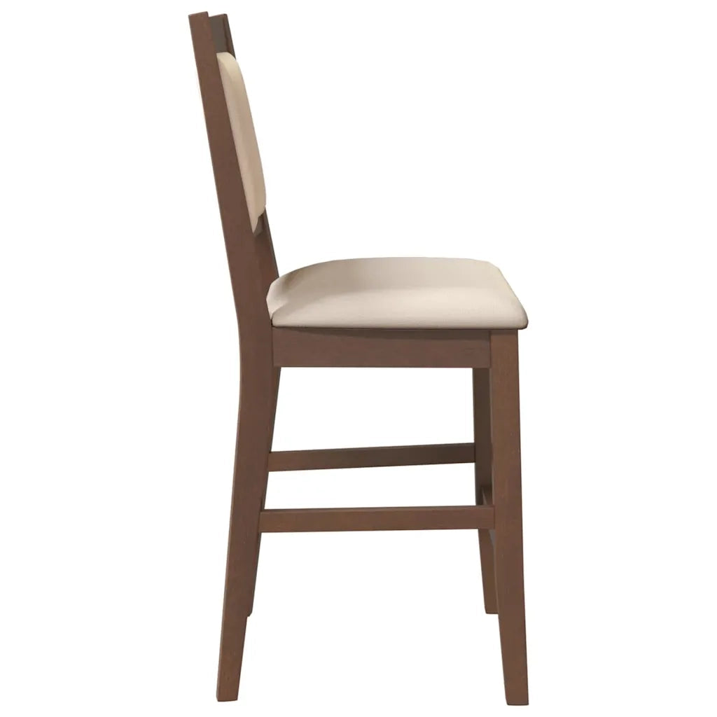 Sgabelli da Bar con Cuscini 2pz Marrone Legno Massello di Hevea 4102563