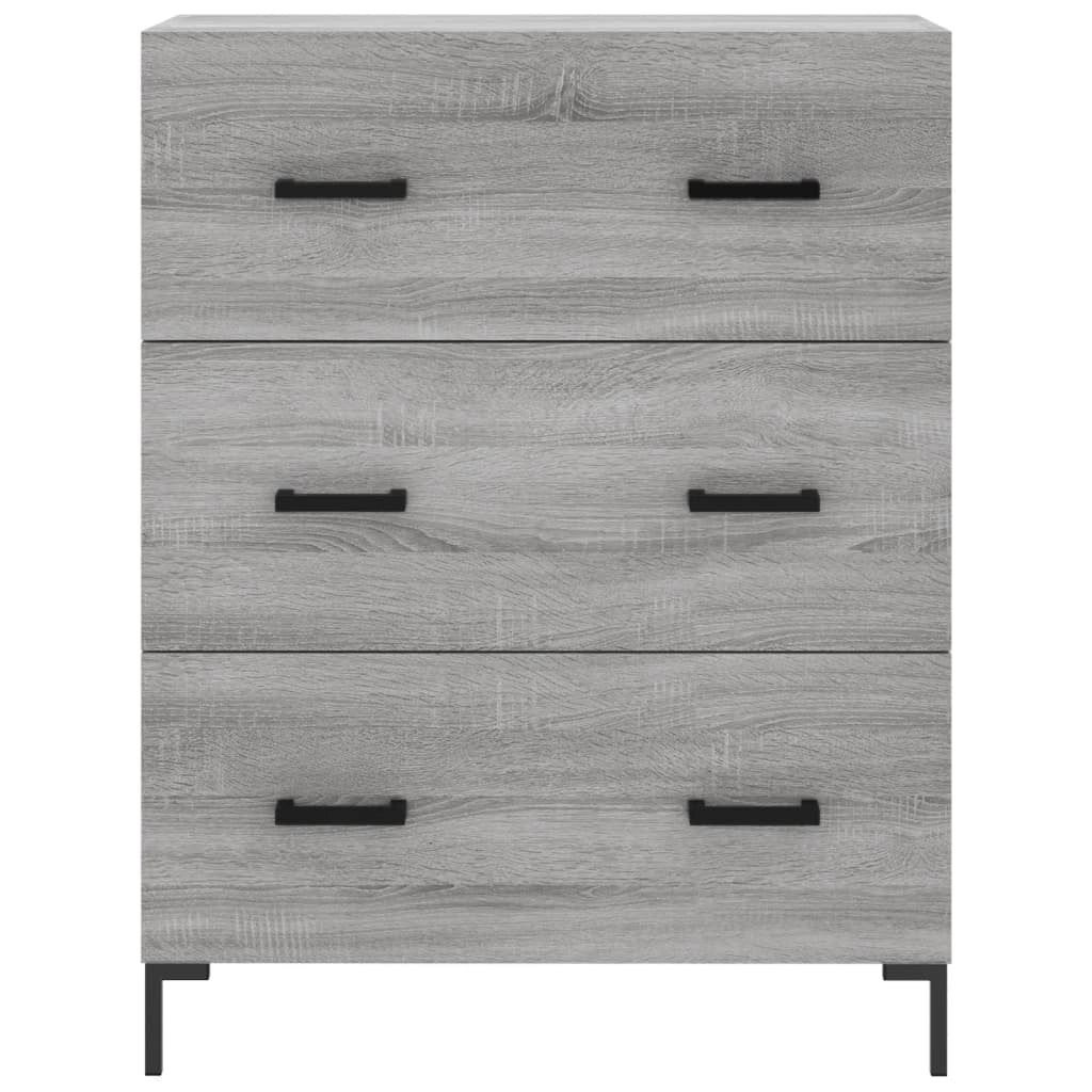 Buffet credenza cassettiera armadio mobile contenitore organizer cucina soggiorno salotto rovere Sonoma alto 69,5 x 34 x 180 cm legno ingegnerizzato grigio 02_0035561