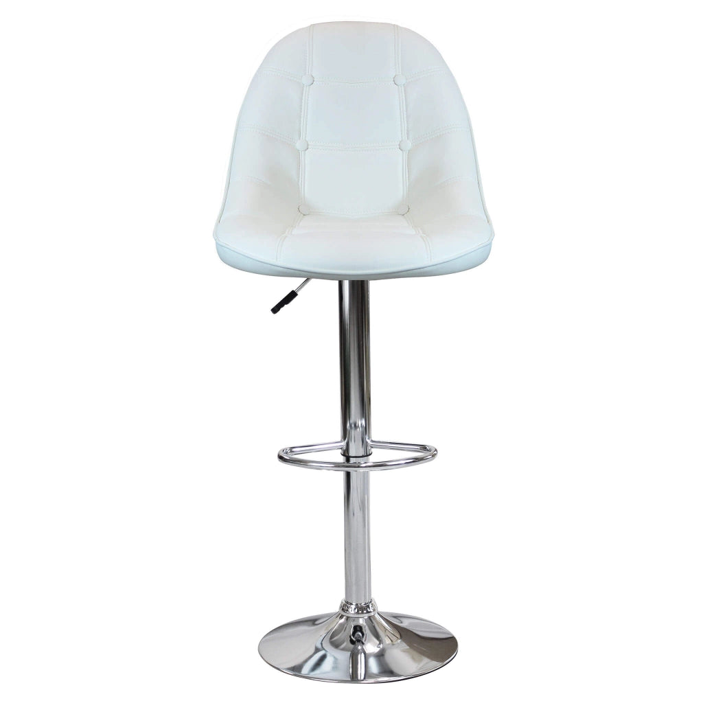 Sgabello Moderno per Sala da Pranzo in Ecopelle Metallo cm 59x55x116 - SHAW