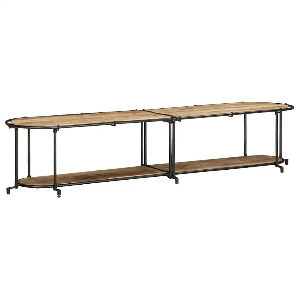 Mobile Porta TV 200x42x40 cm in Massello di Mango Grezzo 4013494
