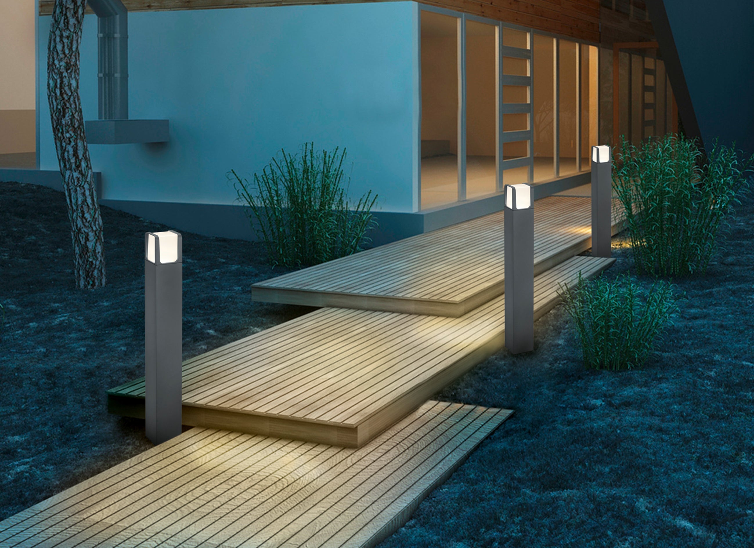 Piantana da Esterno a LED in Pressofusione di alluminio Antracite