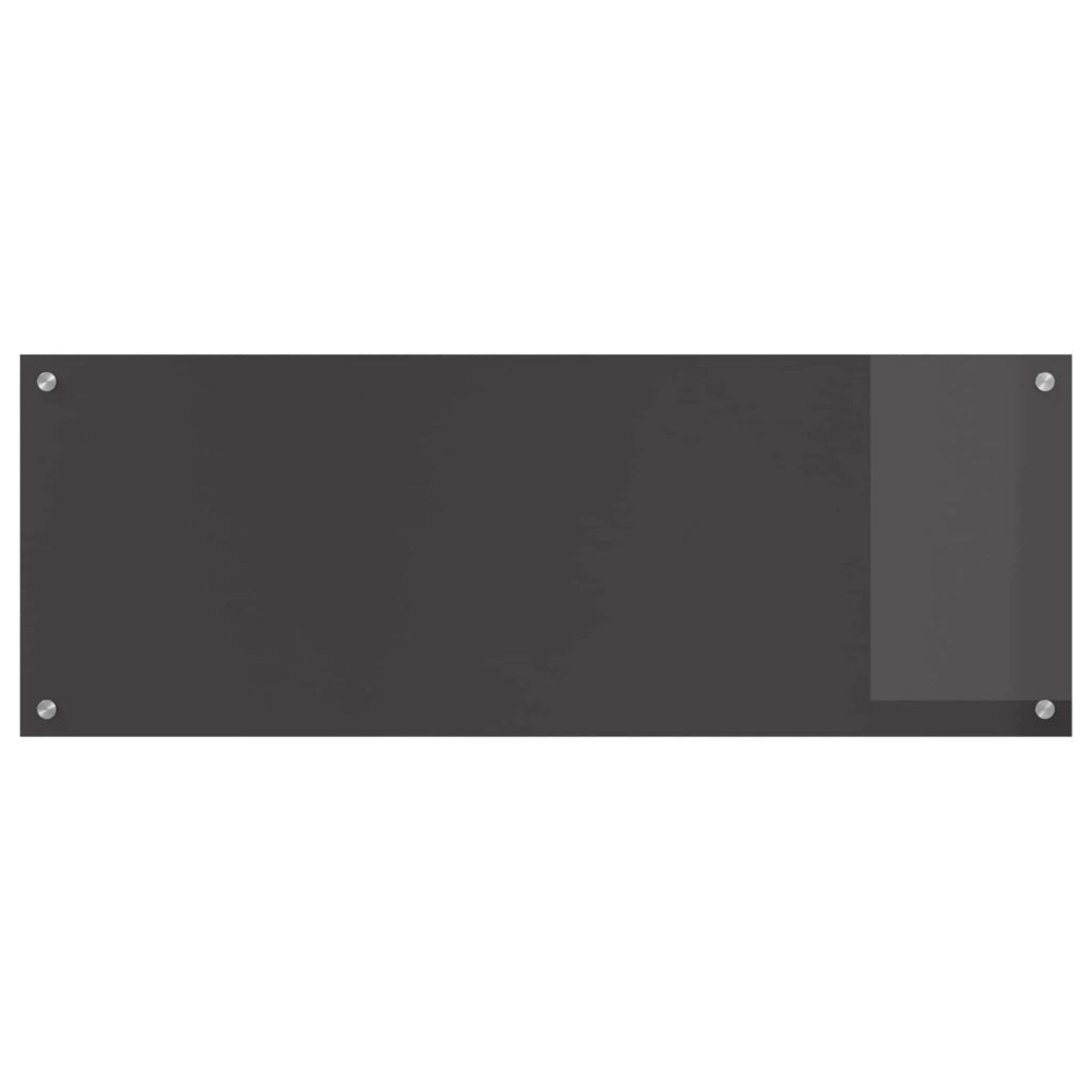 Paraschizzi moderno per cucina dal design pulito 110 x 40 x 0,6 cm resistente al calore facile da installare in vetro temperato grigio scuro 02_0058483