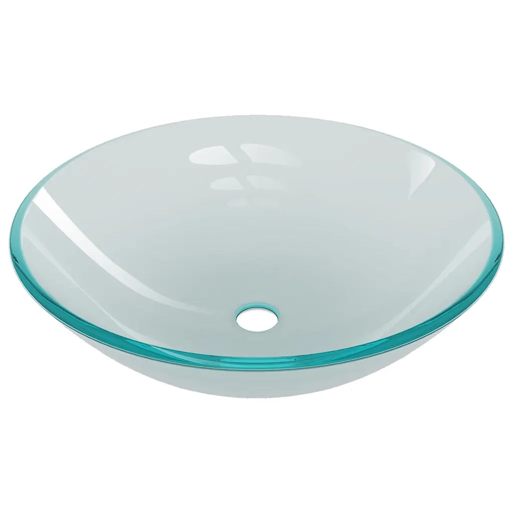 Lavandino con Rubinetto e Piletta-Lavabo-Lavello in Vetro Temperato Satinato 263232