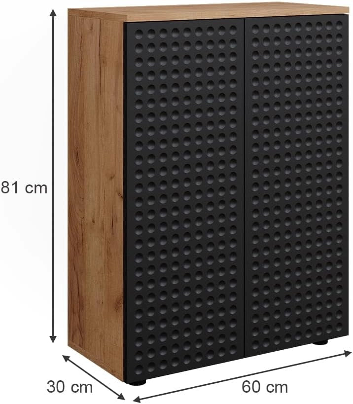 Mobile midi Irma, Antracite puntinato, 60 x 81 cm, per la conservazione in bagno e abbinabile alla serie Irma