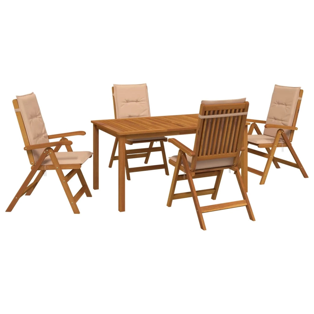 Set da pranzo da giardino 5 pezzi Naturale 3434568