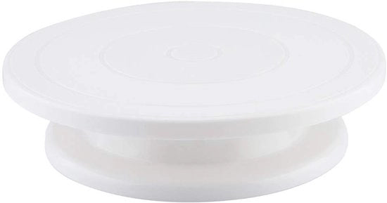 Tavola di servizio per torte rotante - Stand standard per decorazioni - Attrezzo per decorazioni - Materiale PP - Diametro superiore 28 cm - Altezza 7 cm - Tavola di servizio per torte