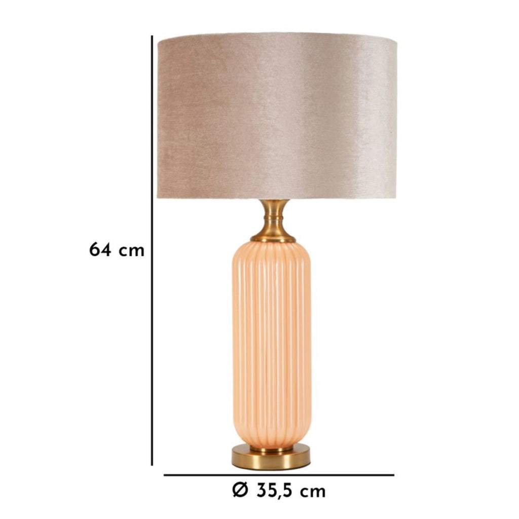 Lampada da Tavolo VKH731, Bianco, Vetro, 64x35,5x35,5 cm