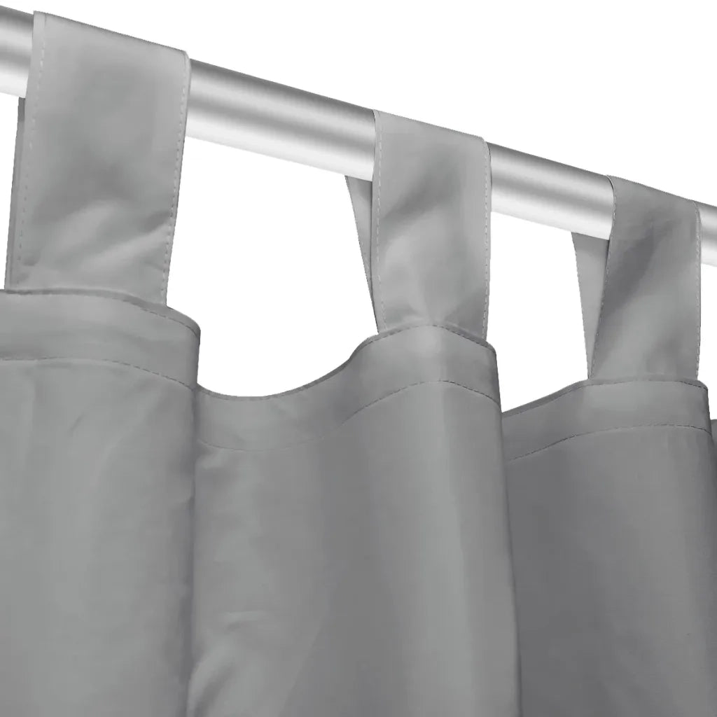 2 Pz Tende in Micro Raso con Passanti 140x225 cm Grigie 132214