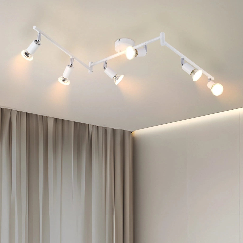 ZMH Faretto da soffitto bianchi orientabili 330° moderni GU10 per camera letto soggiorno interno