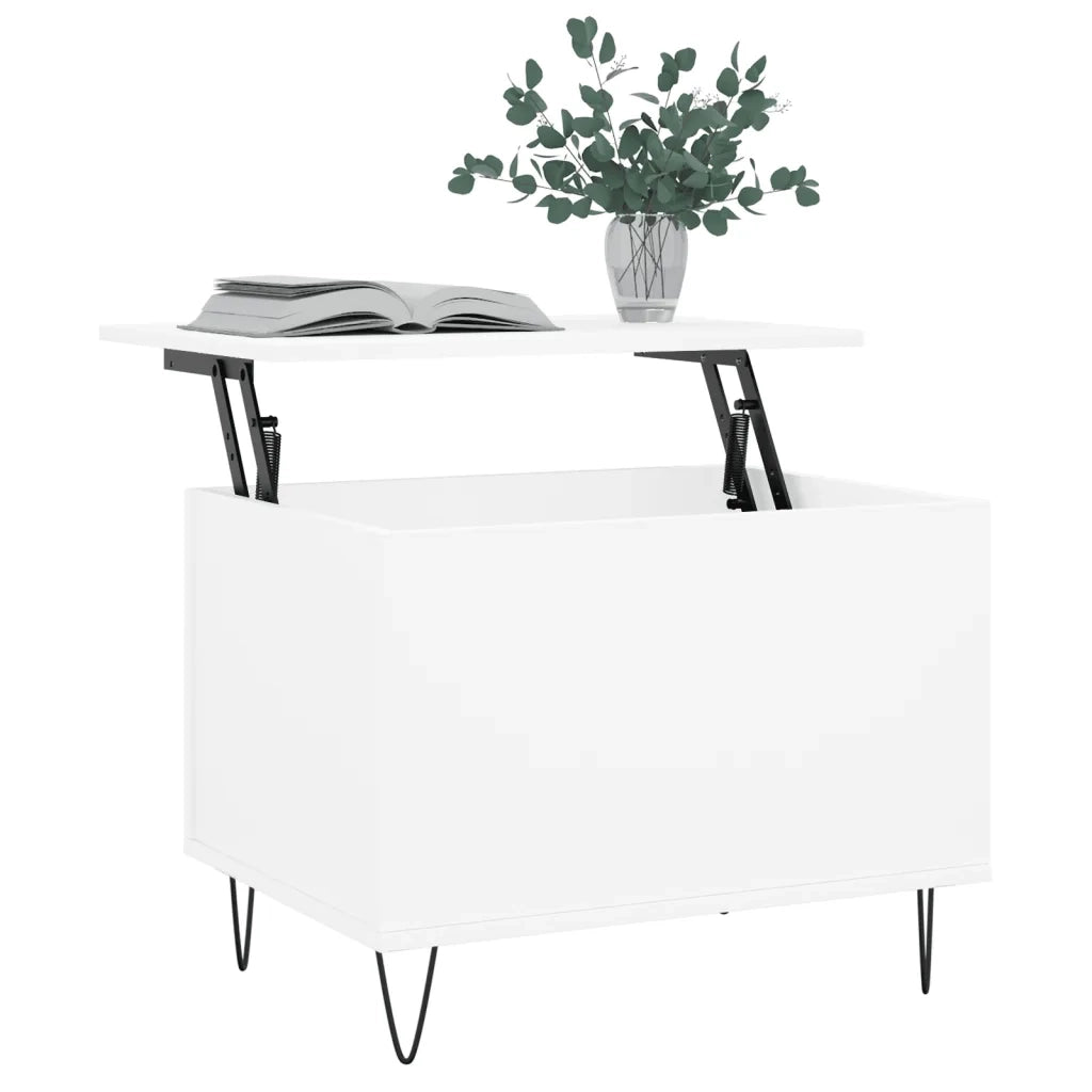 Tavolino da salotto | Tavolino da caff¨¨ | Tavolino da Soggiorno Bianco 60x44,5x45 cm in Legno Multistrato