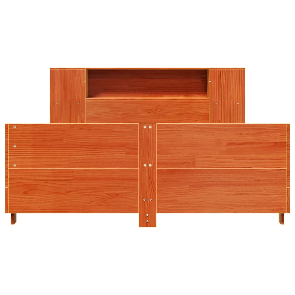 Letto senza Materasso Marrone Cera 140x190 cm in Legno di Pino 3323658