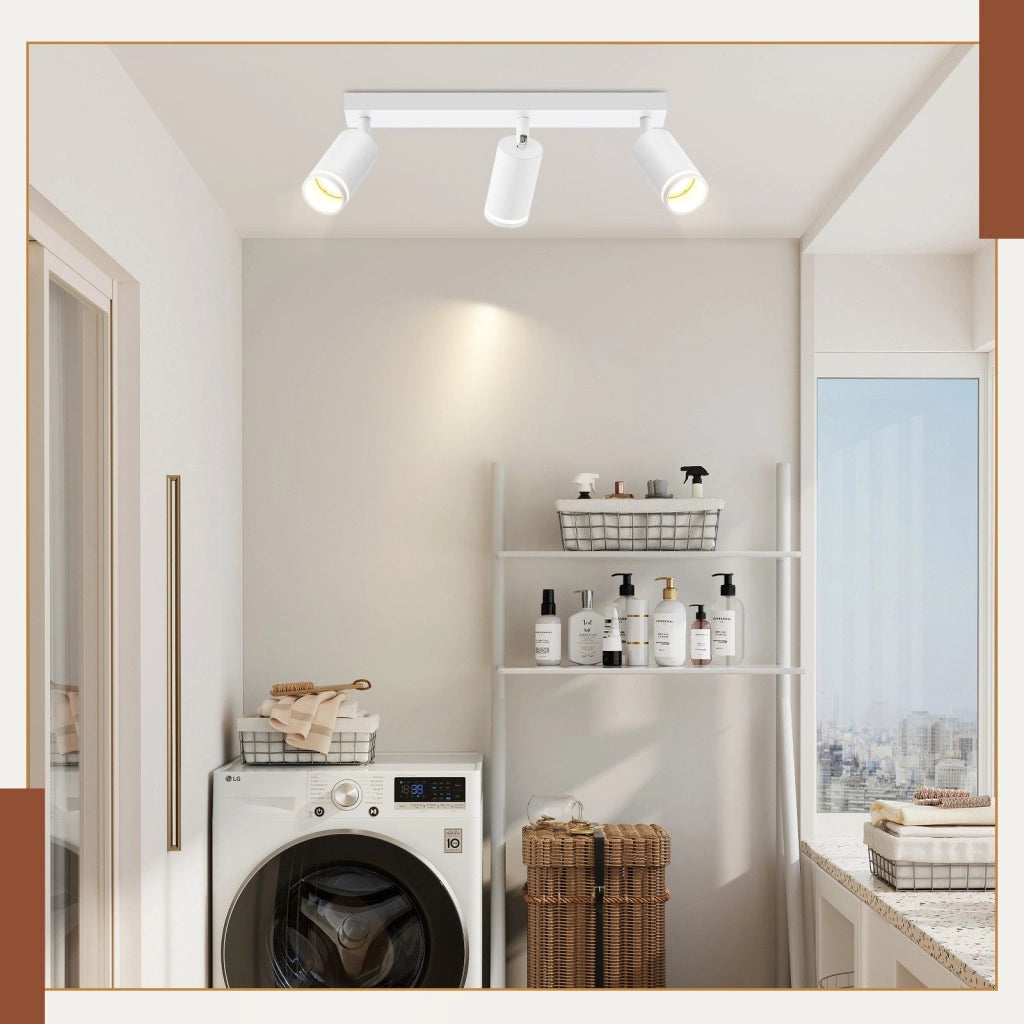ZMH Faretto da soffitto bianchi 3 luci GU10 metallo orientabili moderni per camera letto sala pranzo senza lampadina