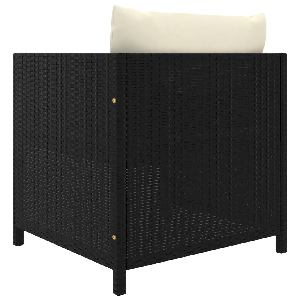Set Divani da Giardino 5 pz con Cuscini in Polyrattan Nero 3059780