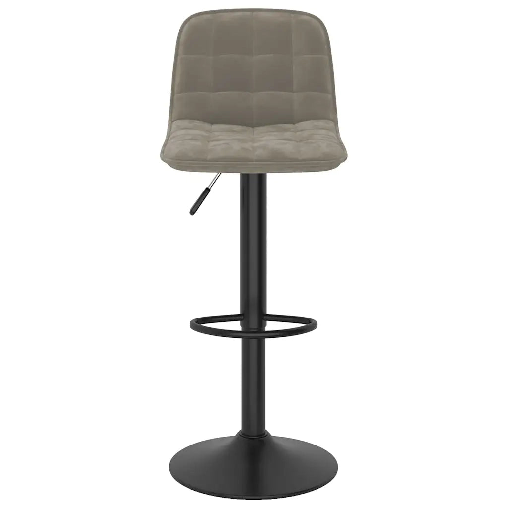Sgabello da Bar Grigio Chiaro in Velluto 333980
