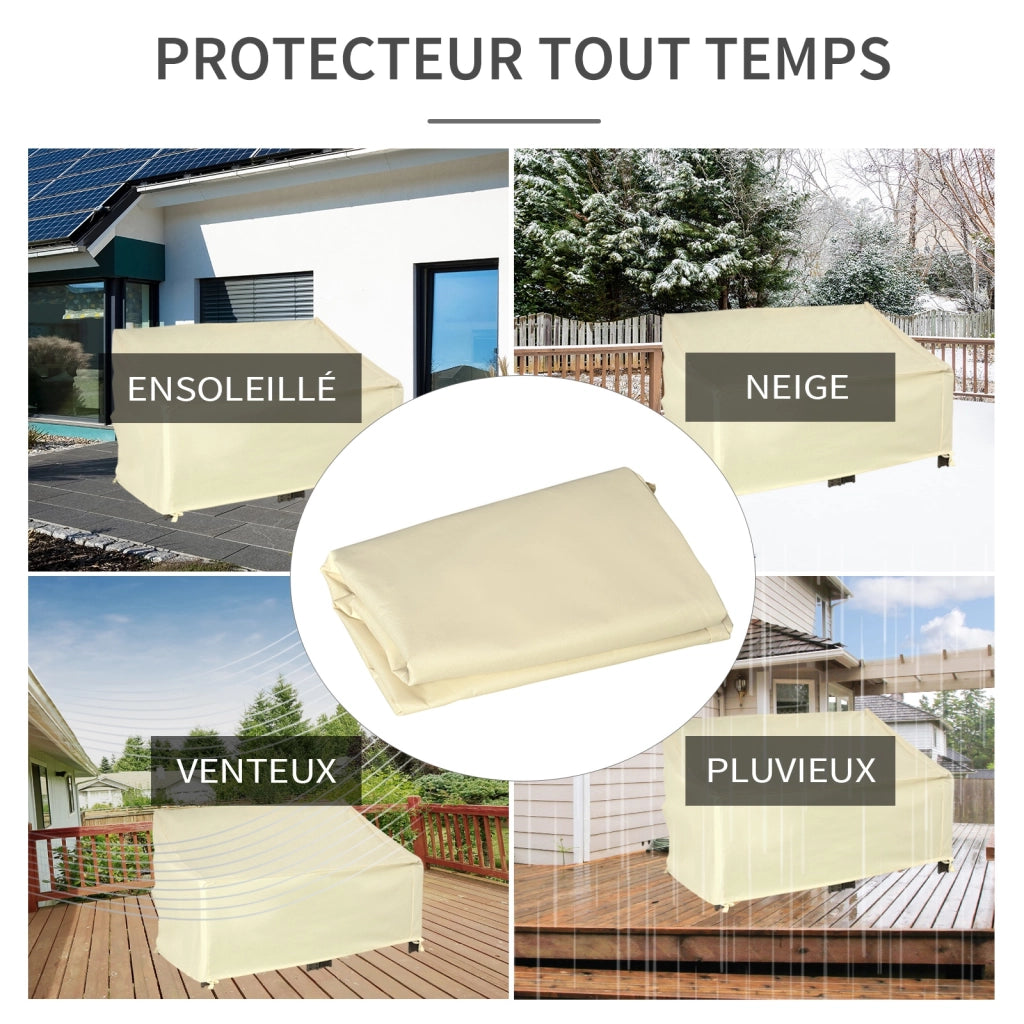 Copri Divano Esterno Impermeabile 600D ¨C zephmum ¨C Beige 140x84x56/94 cm