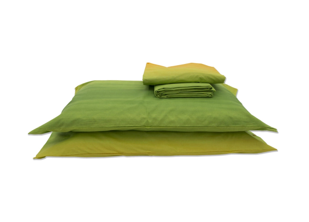 Completo Lenzuola In 100% Cotone Disegno Smeralda - 1 Piazza e Mezza - Verde