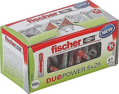Fischer 535452 DuoPower Tasselli Universali 5x25 mm 100 pezzi colore Grigio