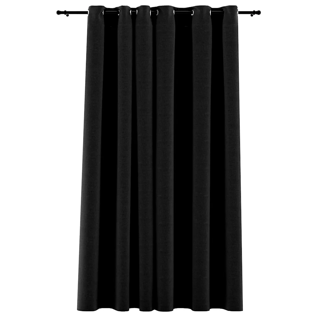 Tende Oscuranti Effetto Lino Occhielli Antracite 290x245cm cod mxl 76748