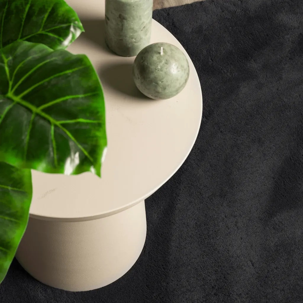 Tappeto a Pelo Corto HUARTE Morbido e Lavabile Nero 60x110 cm 375108