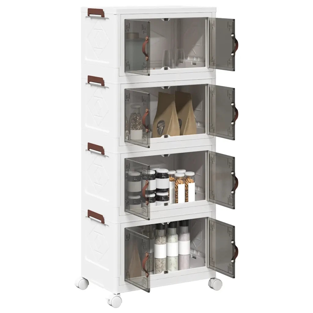 vidaXL Scatola Portaoggetti con Ruote 4 Livelli 28 L 48x29,5x112,5 cm